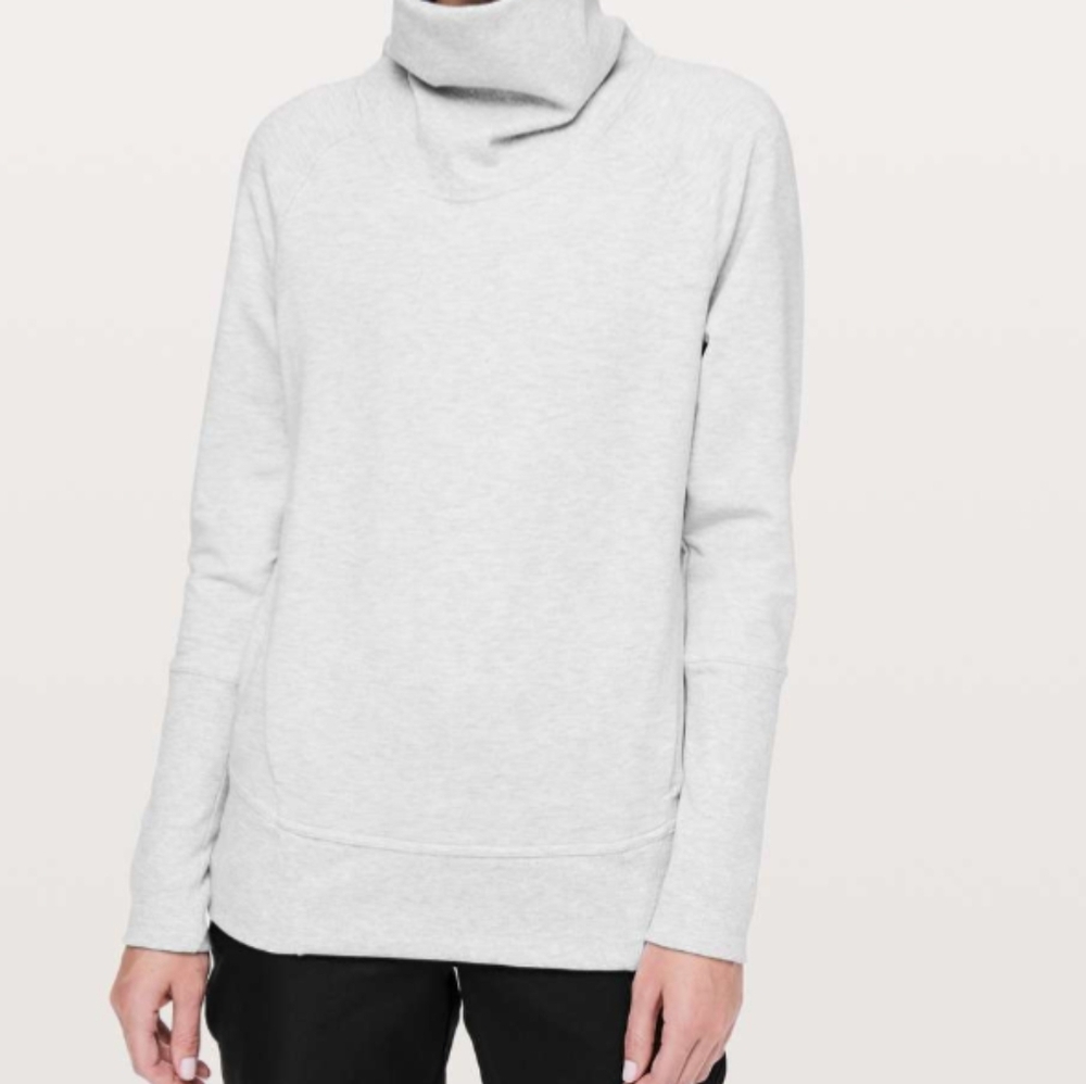 Lululemon  High Lines Pullover Sweatshirt Heathered Gray Modal Moch Size 4